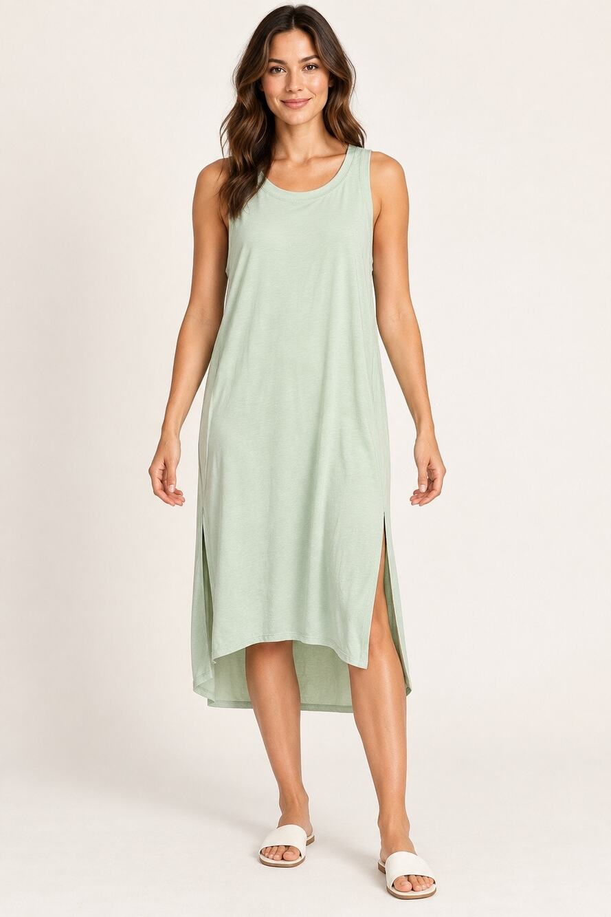Old Navy Active UltraLite Midi Dress Large Mint Green High Low Side Slit